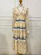 Ladies Vintage Frill Layered V-Neck Long Sleeves Sundress